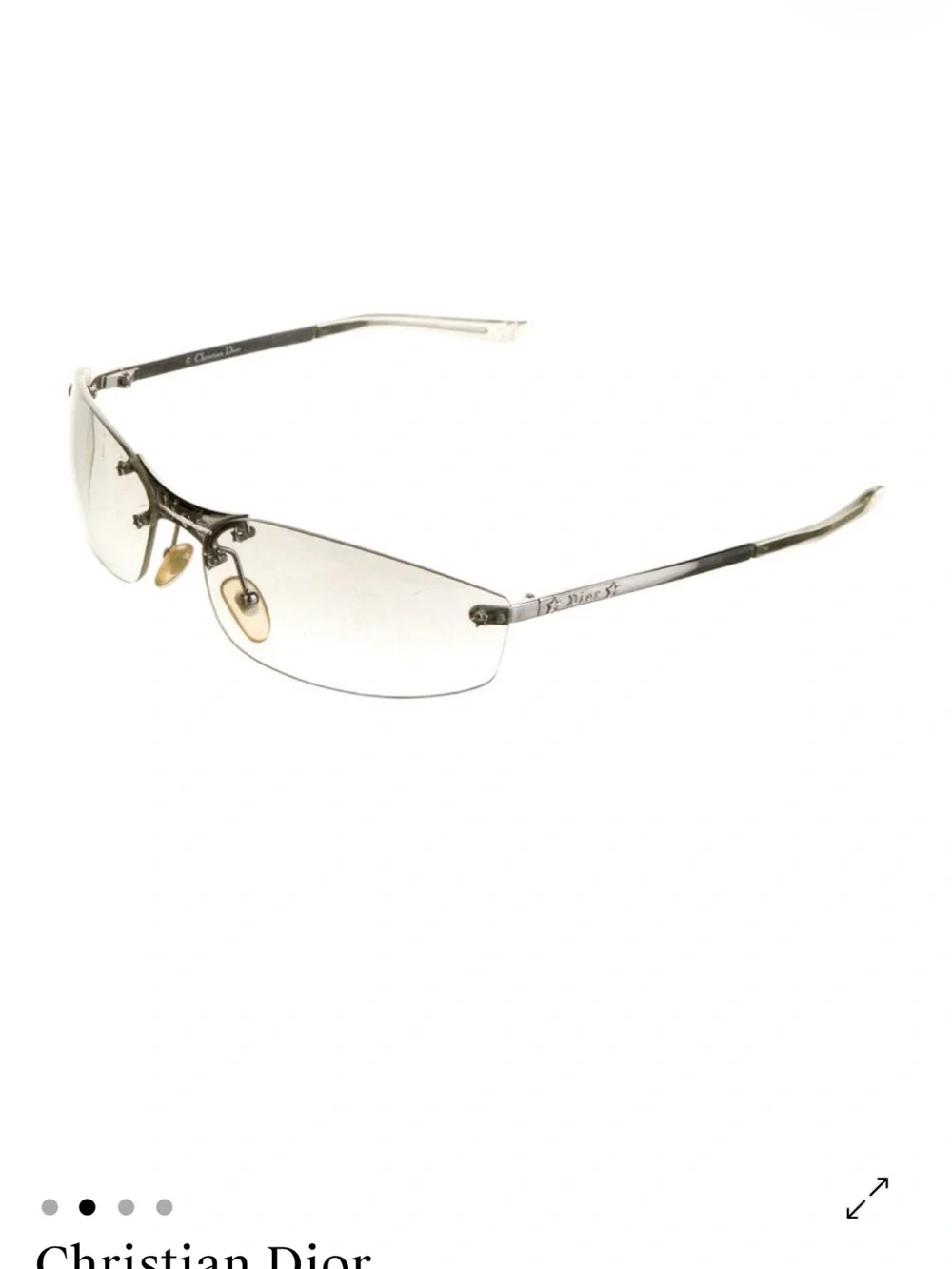 Dior Rimless Clear Lens Women’s Glasses with Silver Temples